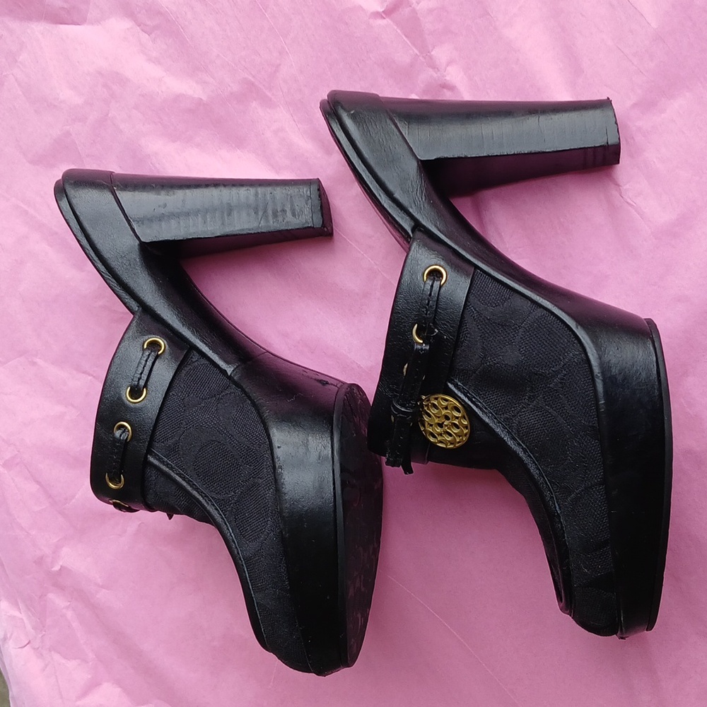 Coach Black Platform Jodey Signature Clogs